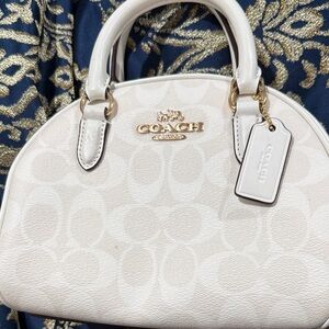 Coach Cream Satchel with Gold Accents
